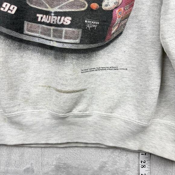 Vintage Jeff Burton Exide Racing Sweatshirt XL NASCAR Ford Taurus 99 USA Made - Picture 5 of 10